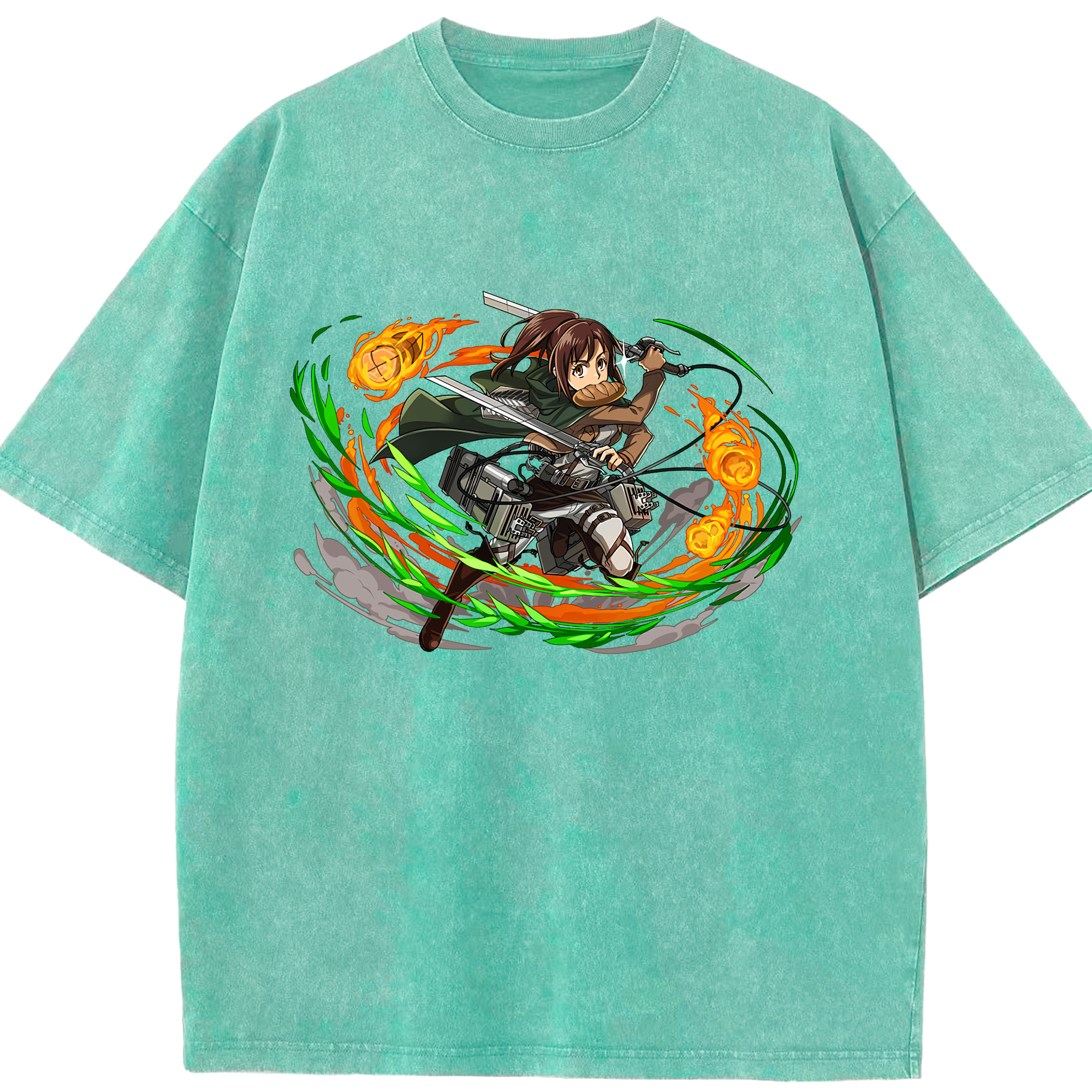 （画像用） 進撃の巨人 サシャ·ブラウス Attack on Titan Sasha Blaus 綿100% ヴィンテージ風 半袖Tシャツ（フロントプリント）